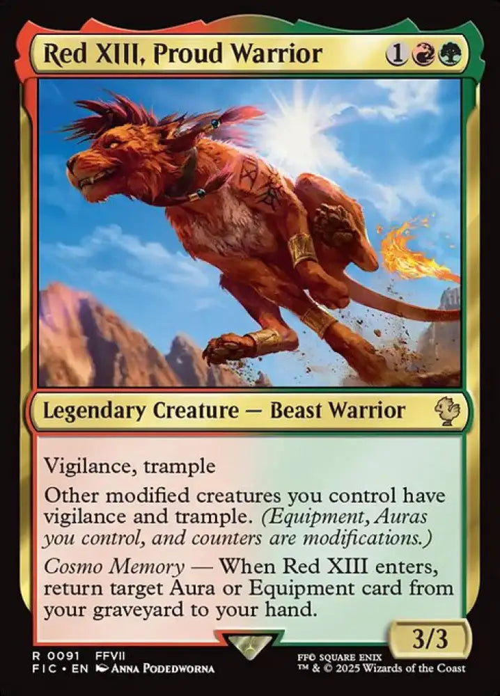 Red XIII, Proud Warrior (91) [Final Fantasy Commander]