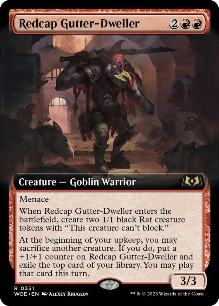 Redcap Gutter-Dweller (Extended Art) [Wilds of Eldraine] - MTG Single