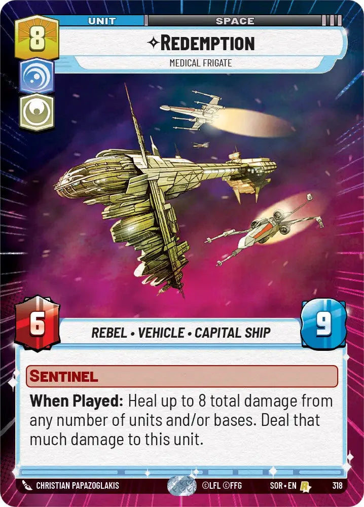 Redemption - Medical Frigate (Hyperspace) (318) [Spark of Rebellion] - Star Wars: Unlimited Single