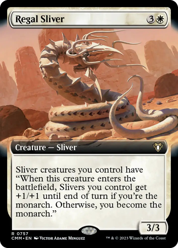 Regal Sliver (Extended Art) [Commander Masters] - MTG Single
