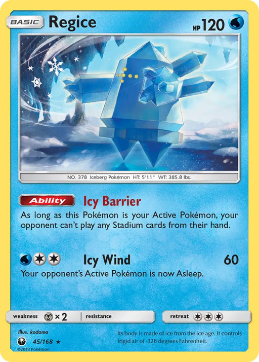 Regice (45/168) [Sun & Moon: Celestial Storm] - Pokemon Single