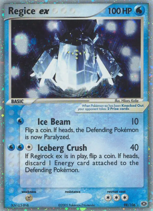 Regice ex (98/106) [EX: Emerald] - Pokemon Single