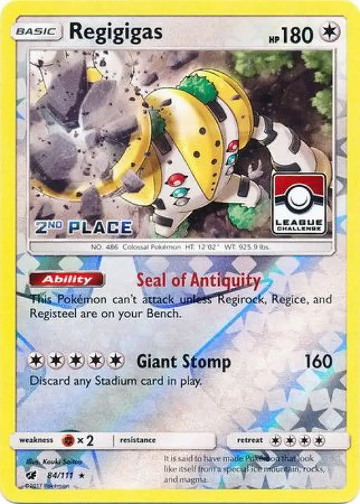 Regigigas (84/111) (League Promo 2nd Place) [Sun & Moon: Crimson Invasion] - Pokemon Single