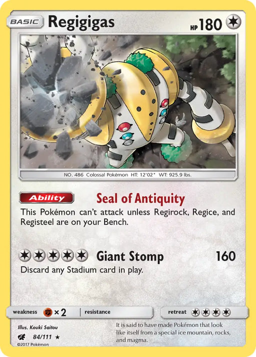 Regigigas (84/111) [Sun & Moon: Crimson Invasion] - Pokemon Single