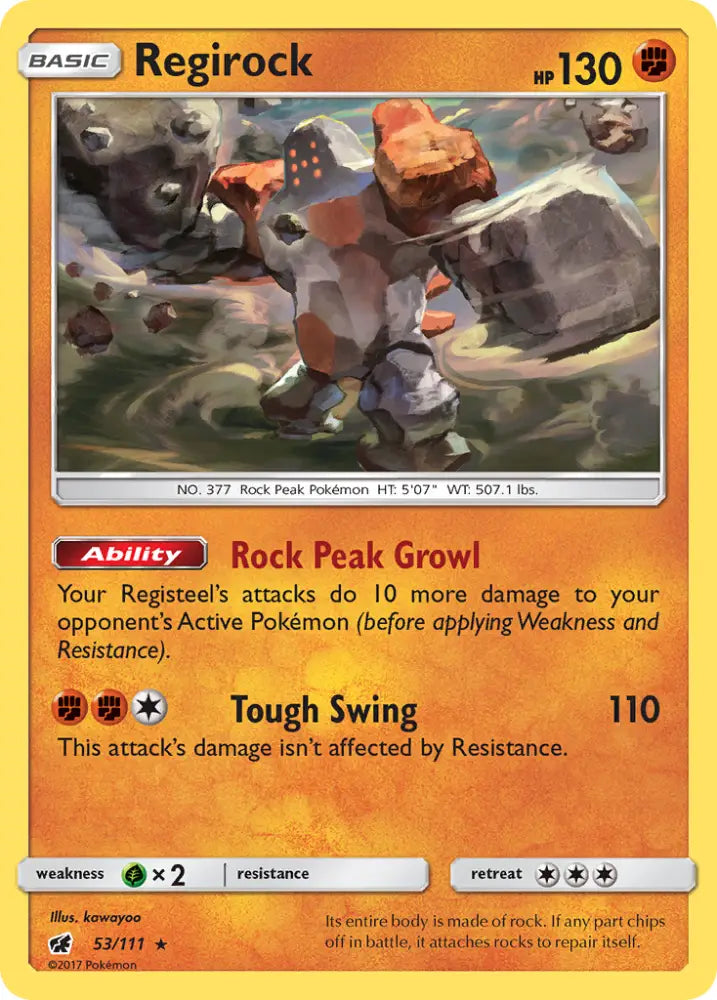 Regirock (53/111) [Sun & Moon: Crimson Invasion] - Pokemon Single