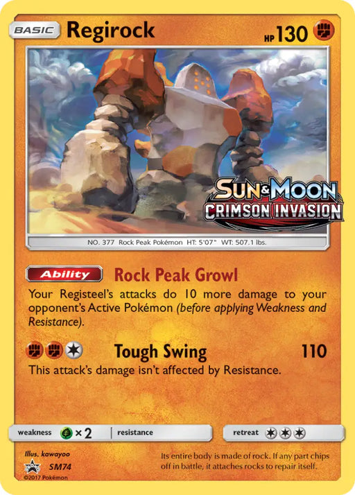 Regirock (SM74) [Sun & Moon: Black Star Promos] - Pokemon Single