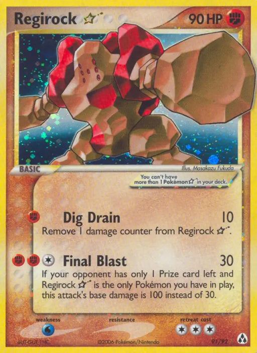 Regirock Star (91/92) [EX: Legend Maker] - Pokemon Single