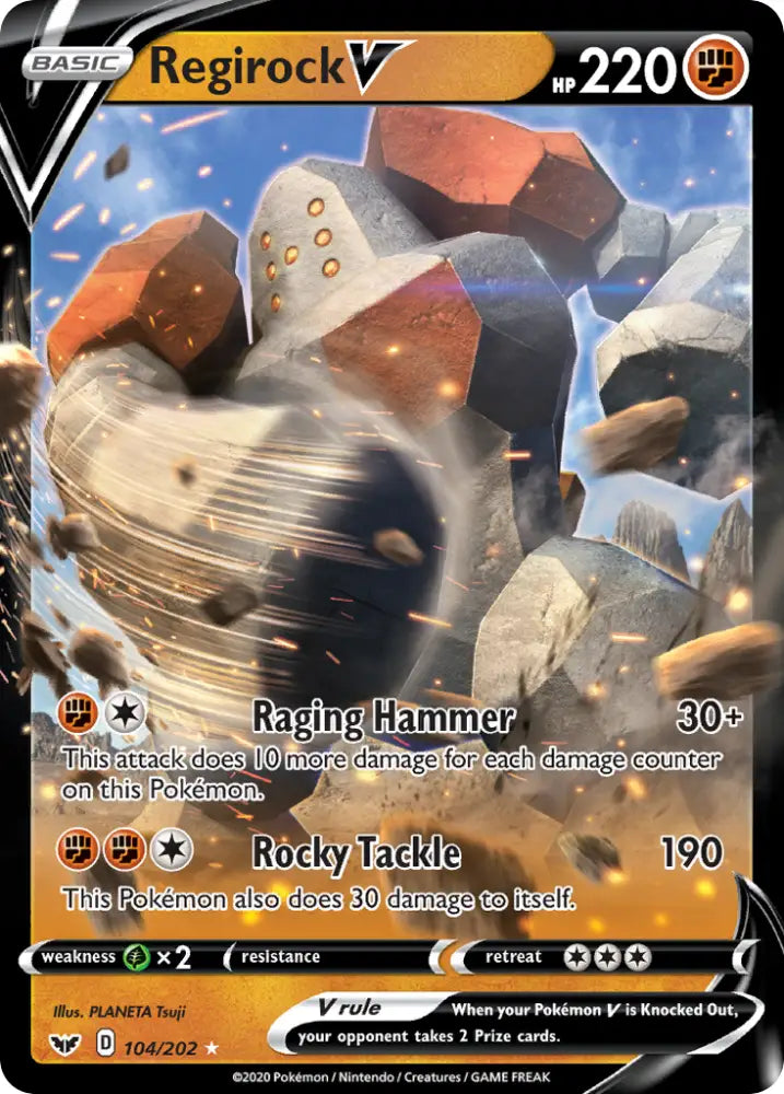 Regirock V (104/202) [Sword & Shield: Base Set] - Pokemon Single