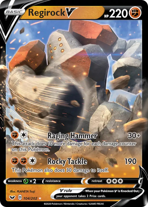 Regirock V (104/202) [Sword & Shield: Base Set] - Pokemon Single