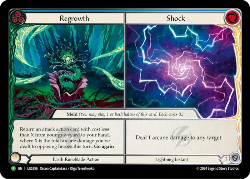 Regrowth // Shock (Cold Foil) [LGS356] (Promo) Cold Foil - Flesh And Blood Single