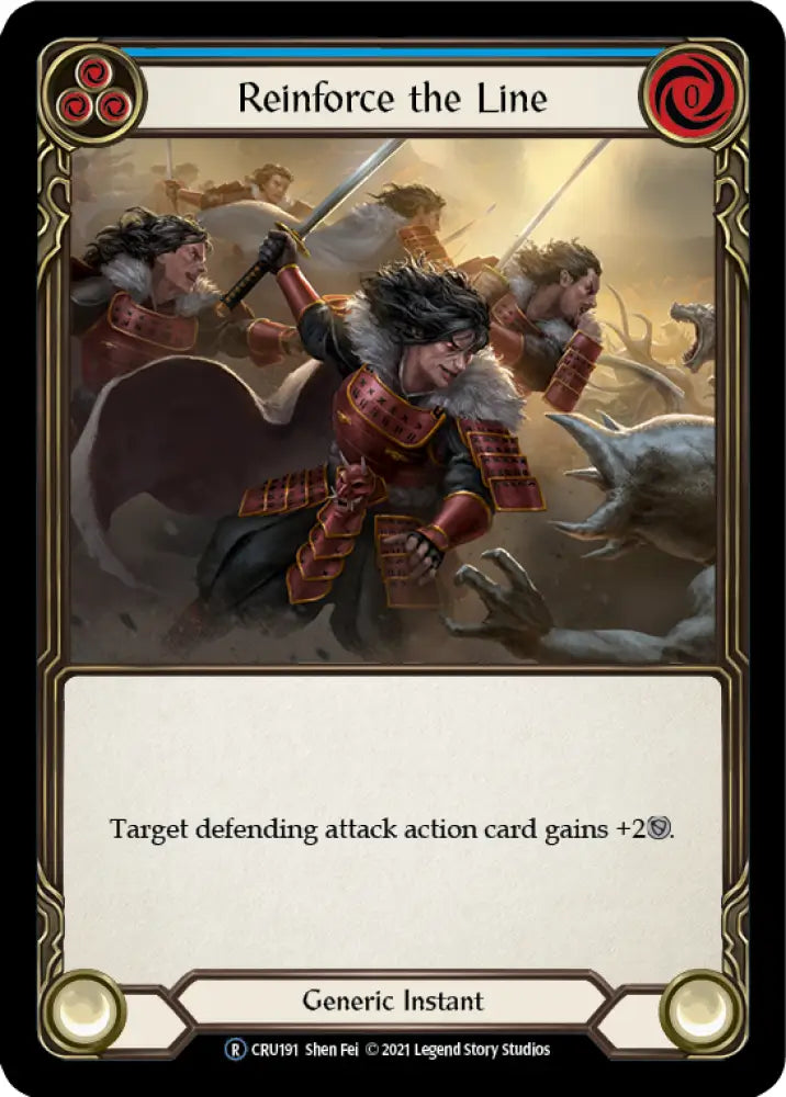 Reinforce the Line (Blue) [Crucible of War Unlimited] Unlimited Rainbow Foil - Flesh And Blood Single