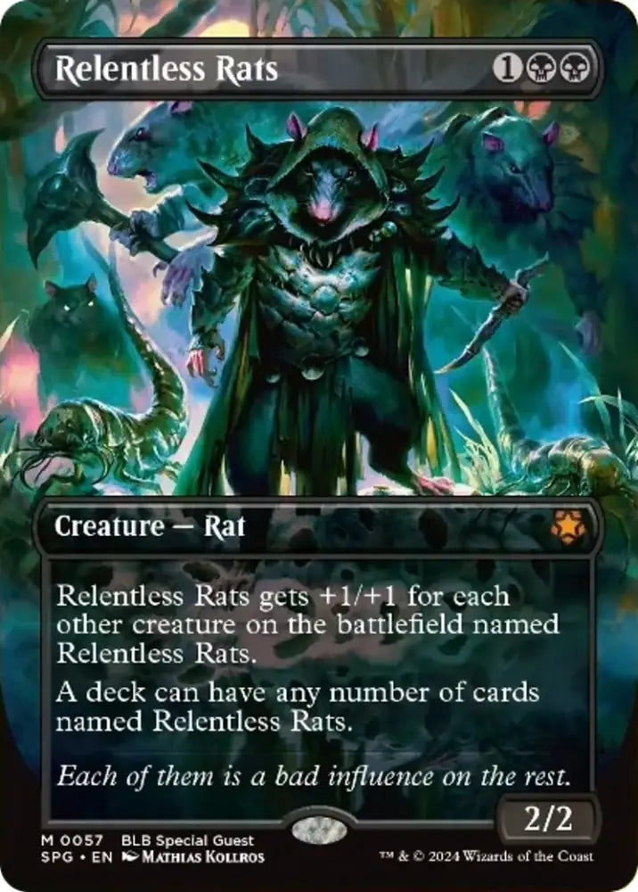 Relentless Rats (Borderless) [Bloomburrow Special Guests] - MTG Single