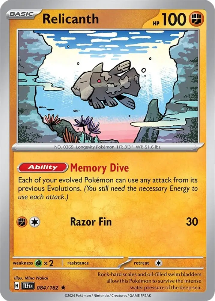 Relicanth (084/162) (Theme Deck Exclusive) [Scarlet & Violet: Temporal Forces] - Pokemon Single