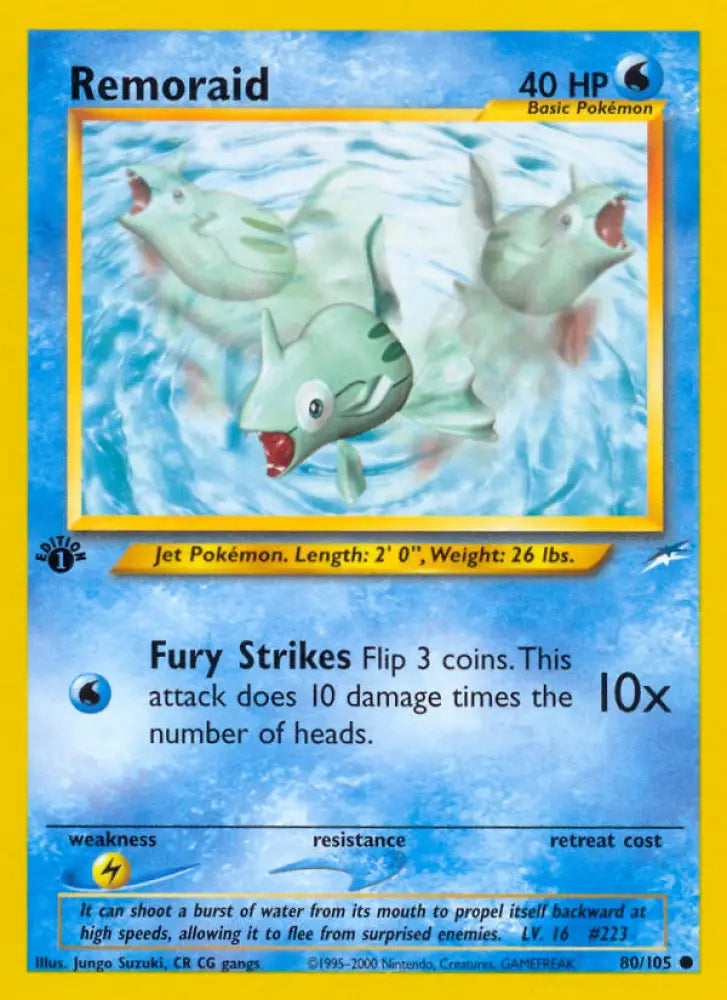 Remoraid (80/105) [Neo Destiny 1st Edition] - Pokemon Single
