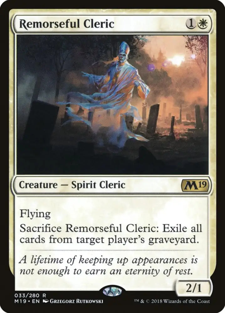 Remorseful Cleric [Core Set 2019] - MTG Single