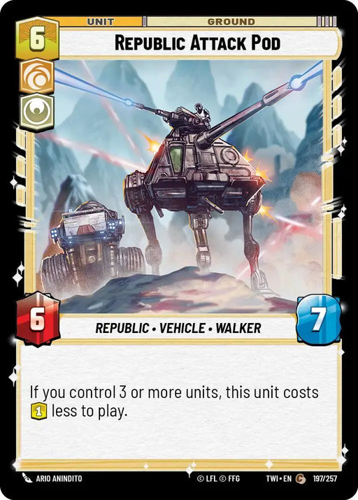 Republic Attack Pod (197/257) [Twilight of the Republic] - Star Wars: Unlimited Single