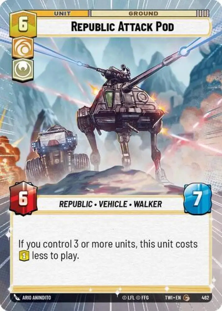 Republic Attack Pod (Hyperspace) (462) [Twilight of the Republic] - Star Wars: Unlimited Single