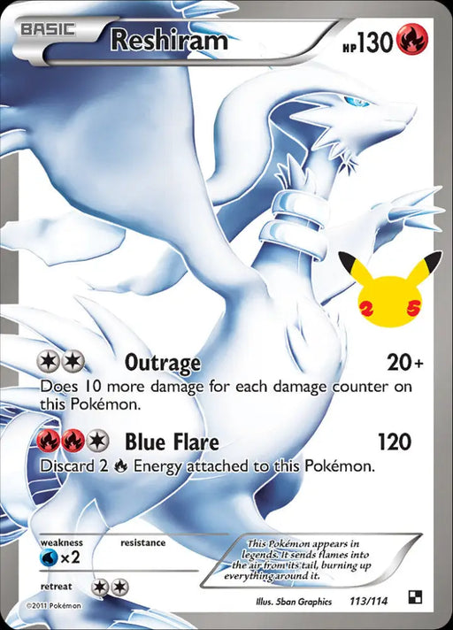 Reshiram (113/114) [Celebrations: 25th Anniversary - Classic Collection] - Pokemon Single