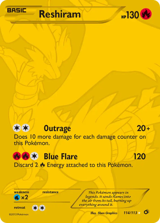 Reshiram (114/113) [Black & White: Legendary Treasures] - Pokemon Single