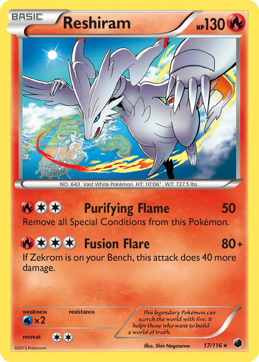 Reshiram (17/116) [Black & White: Plasma Freeze] - Pokemon Single