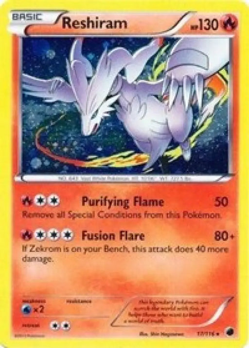 Reshiram (17/116) (Cosmos Holo) [Black & White: Plasma Freeze] - Pokemon Single
