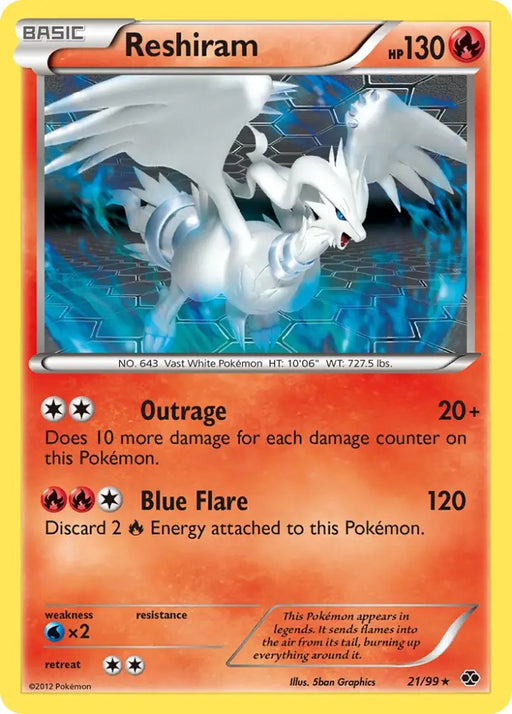 Reshiram (21/99) (Theme Deck Exclusive) [Black & White: Next Destinies] - Pokemon Single