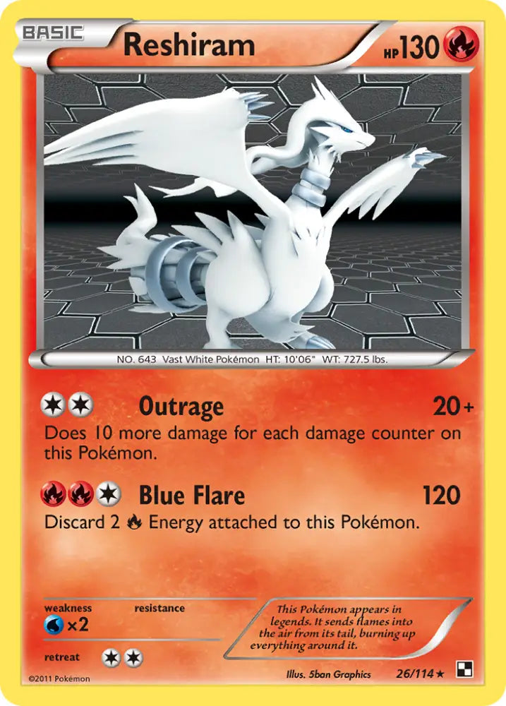 Reshiram (26/114) [Black & White: Base Set] - Pokemon Single