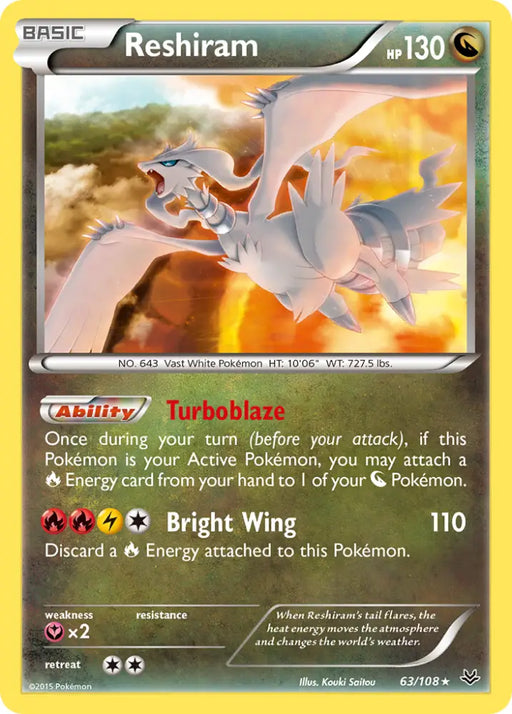 Reshiram (63/108) [XY: Roaring Skies] - Pokemon Single