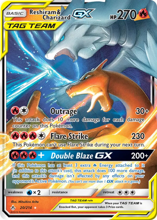 Reshiram & Charizard GX (20/214) [Sun & Moon: Unbroken Bonds] - Pokemon Single