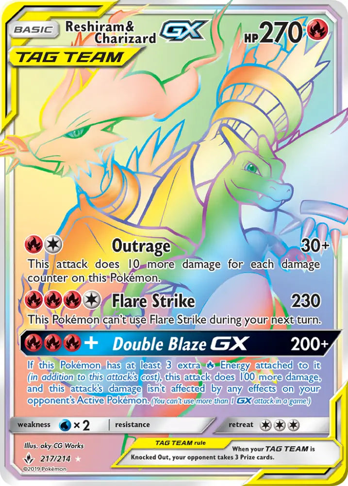 Reshiram & Charizard GX (217/214) [Sun & Moon: Unbroken Bonds] - Pokemon Single