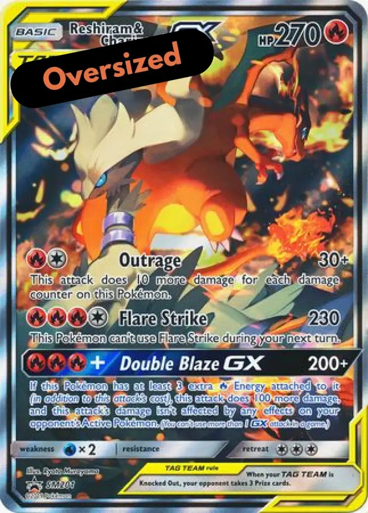 Reshiram & Charizard GX (SM201) (Jumbo Card) [Sun & Moon: Black Star Promos] - Pokemon Single