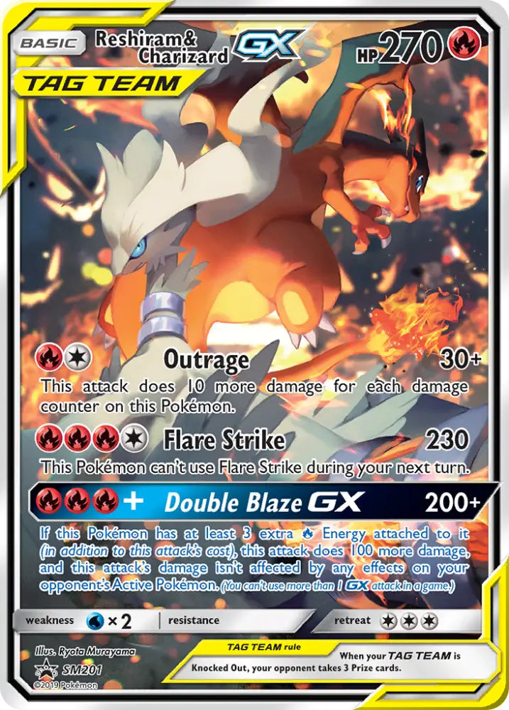 Reshiram & Charizard GX (SM201) [Sun & Moon: Black Star Promos] - Pokemon Single