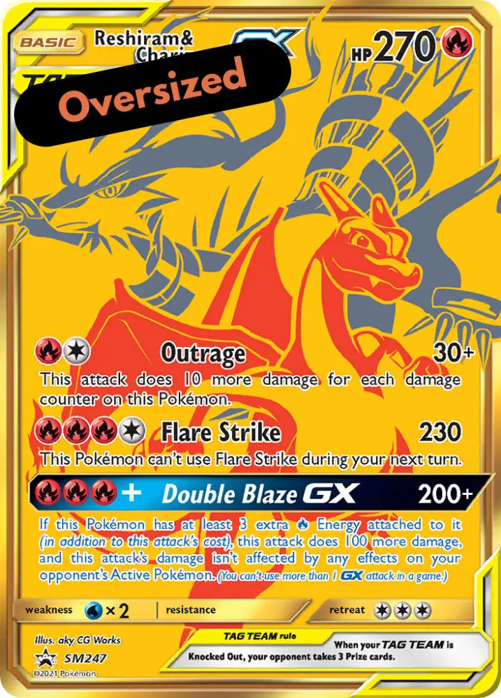 Reshiram & Charizard GX (SM247) (Jumbo Card) [Sun & Moon: Black Star Promos] - Pokemon Single