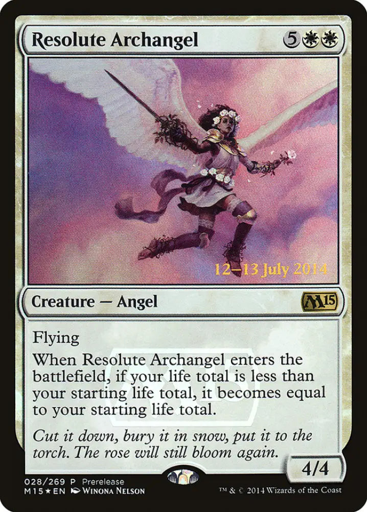 Resolute Archangel [Magic 2015 Prerelease Promos] - MTG Single