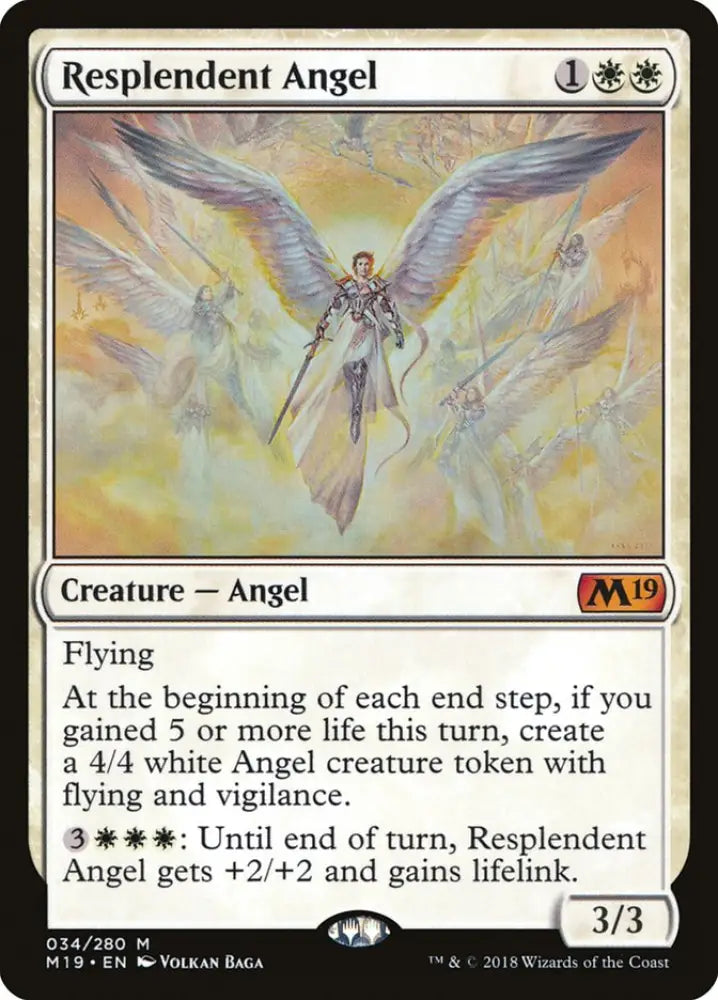 Resplendent Angel [Core Set 2019] - MTG Single