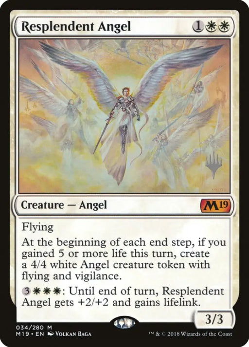 Resplendent Angel (Promo Pack) [Core Set 2019 Promos] - MTG Single