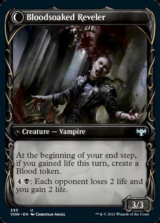 Restless Bloodseeker // Bloodsoaked Reveler (Showcase Fang Frame) [Innistrad: Crimson Vow] - MTG Single