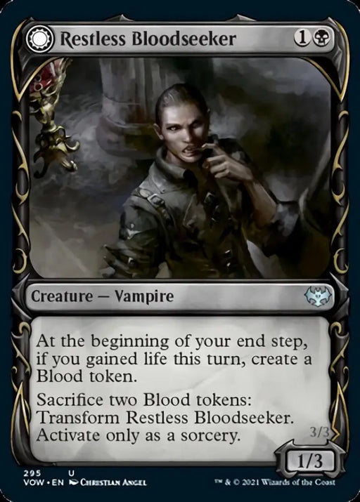 Restless Bloodseeker // Bloodsoaked Reveler (Showcase Fang Frame) [Innistrad: Crimson Vow] - MTG Single