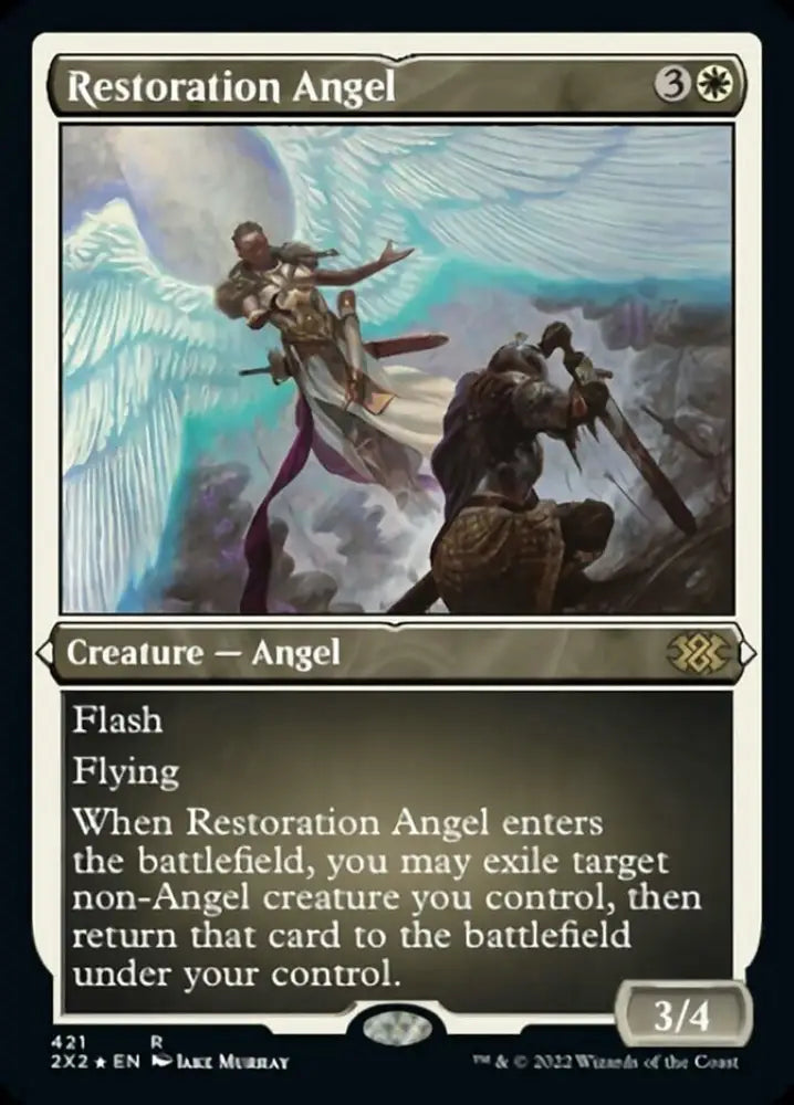 Restoration Angel (Foil Etched) [Double Masters 2022] - MTG Single