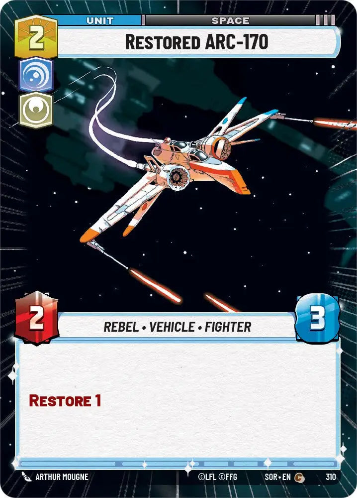 Restored ARC-170 (Hyperspace) (310) [Spark of Rebellion] - Star Wars: Unlimited Single