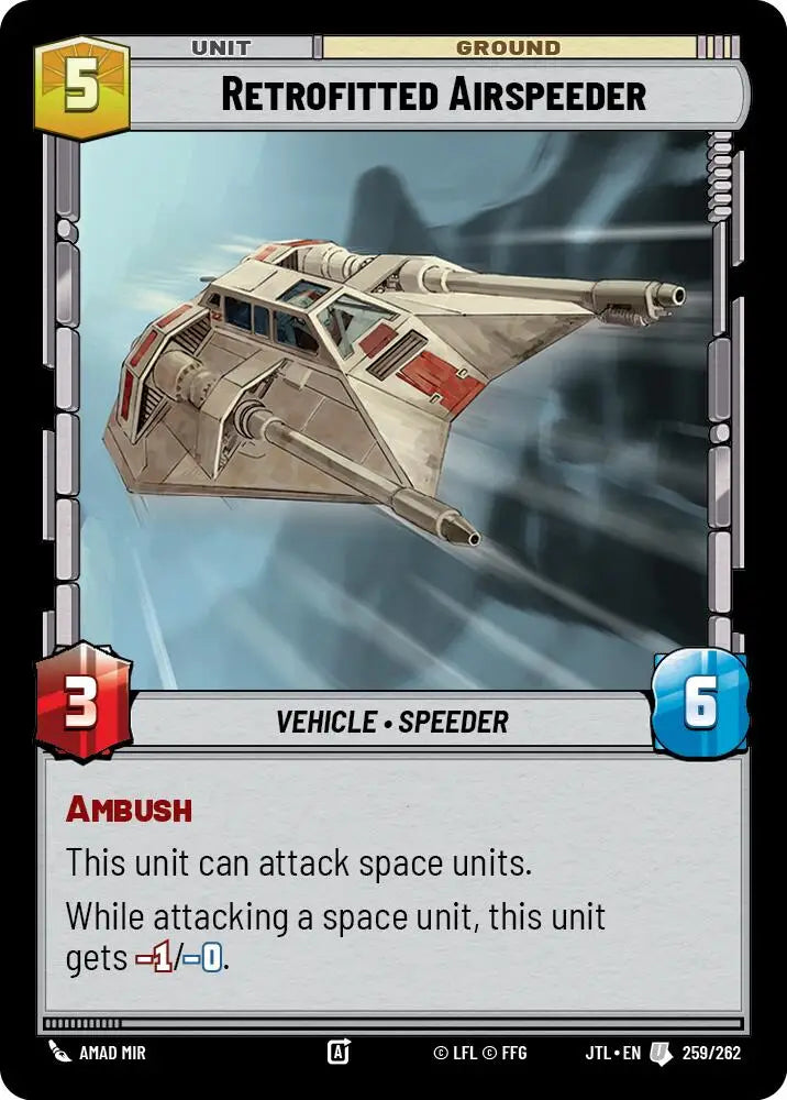 Retrofitted Airspeeder (259/262) [Jump to Lightspeed] - Star Wars: Unlimited Single