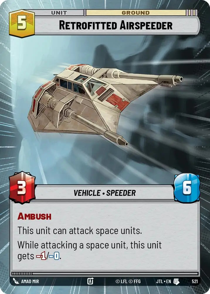 Retrofitted Airspeeder (Hyperspace) (521) [Jump to Lightspeed] - Star Wars: Unlimited Single