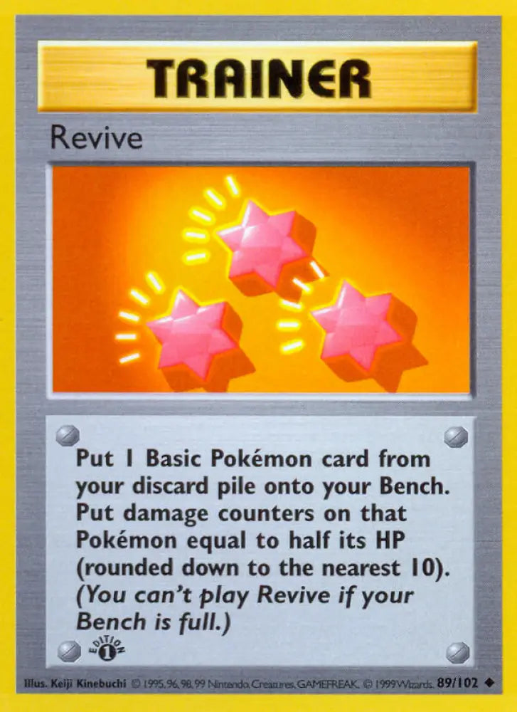 Revive (89/102) (Shadowless) [Base Set 1st Edition] - Pokemon Single