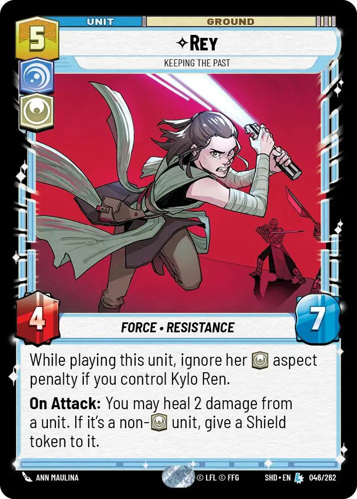 Rey - Keeping the Past (046/262) [Shadows of the Galaxy] - Star Wars: Unlimited Single