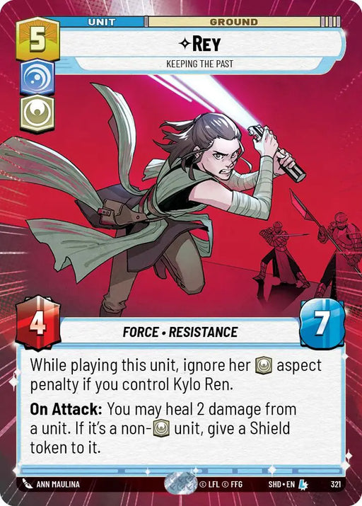 Rey - Keeping the Past (Hyperspace) (321) [Shadows of the Galaxy] - Star Wars: Unlimited Single