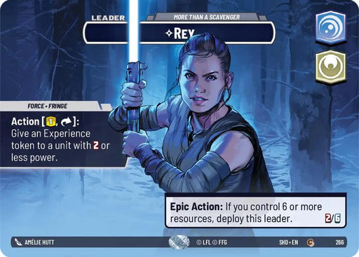 Rey - More Than a Scavenger (Showcase) (266) [Shadows of the Galaxy] - Star Wars: Unlimited Single