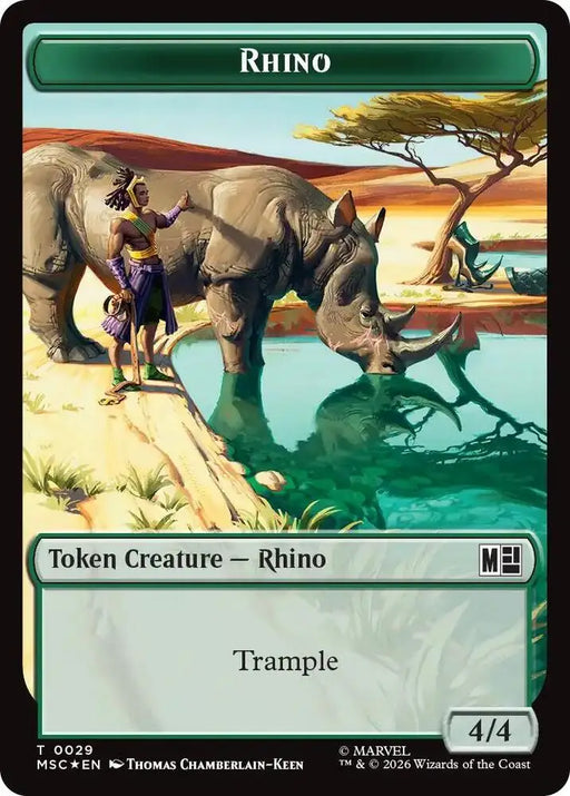 Rhino (029) // Beast (027) Double-Sided Token (Surge Foil) (29 // 27) [Marvel Super Heroes Commander]