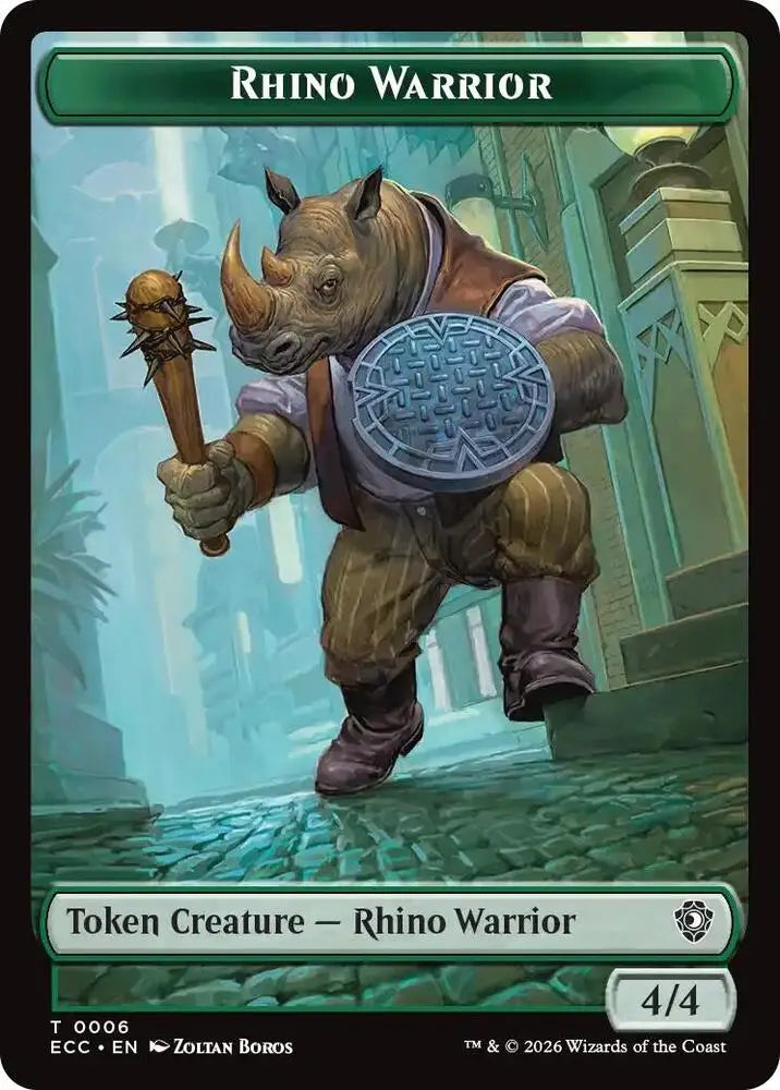 Rhino Warrior // Elemental (0009) Double-Sided Token (6 // 9) [Lorwyn Eclipsed Commander]