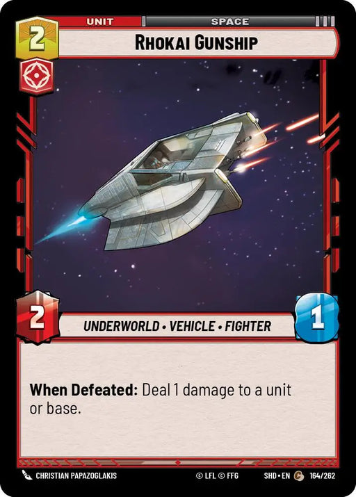 Rhokai Gunship (164/262) [Shadows of the Galaxy] - Star Wars: Unlimited Single