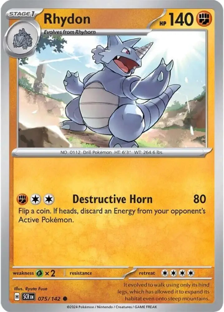 Rhydon (075/142) [Scarlet & Violet: Stellar Crown] - Pokemon Single